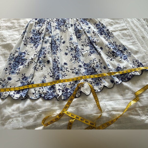 For Cynthia XL White w/Blue Floral Print Sleeveless MidAxi Dress - Picture 12 of 14